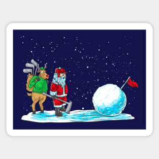 Golf Santa Claus Golfer Golfing Christmas Sticker